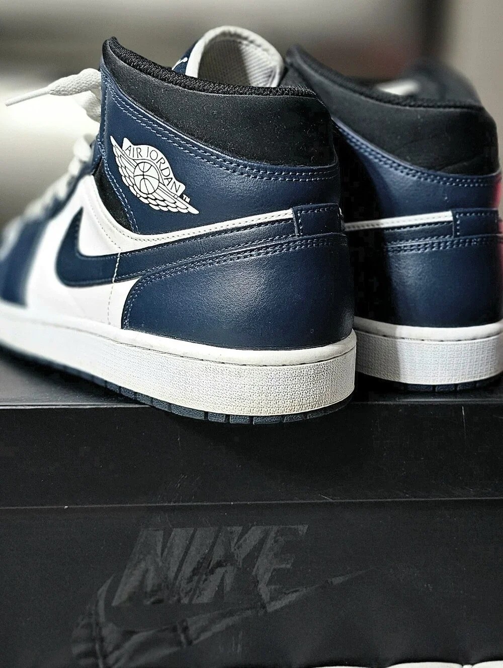 Jordan 1 Mid Size 13 - White / Navy